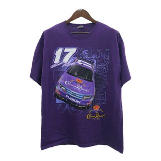 Crown Royal クラウンロイヤル レーシング 半袖Ｔシャツ 企業ロゴ ウイスキー パープル (メンズ XL) 中古 古着 Q6035(Tシャツ/カットソー(半袖/袖なし))