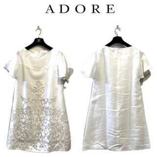 アドーア(ADORE)の【ADORE】花柄カットワークワンピース【高級】(ひざ丈ワンピース)