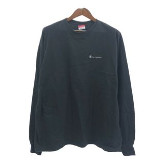 チャンピオン(Champion)のChampion チャンピオン AUTHENTIC オーセンティック 長袖Ｔシャツ ワンポイント ブラック (メンズ 2XL) 中古 古着 Q6037(Tシャツ/カットソー(七分/長袖))