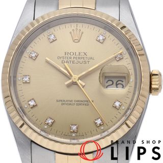 ロレックス(ROLEX)のロレックス デイトジャスト メンズ時計 10Pダイヤ Datejust Mens 16233G(X) 箱 修理書 K18YG/SS メンズ時計 シャンパンカラー 仕上げ済 1991年 美品 【中古】(その他)