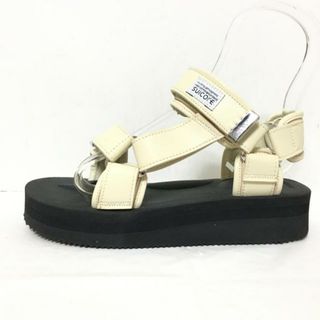 スイコック(suicoke)のsuicoke(スイコック) サンダル 24 レディース - アイボリー×黒 レザー×化学繊維(サンダル)