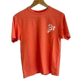 ザノースフェイス(THE NORTH FACE)のTHE NORTH FACE(ノースフェイス) 半袖Tシャツ サイズM レディース - オレンジ×白 クルーネック(Tシャツ(半袖/袖なし))