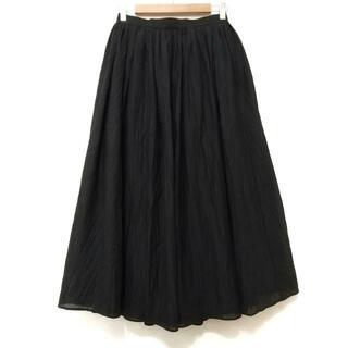 ebure(エブール) ロングスカート サイズ36 S レディース美品  - 黒 綿、ナイロン(ロングスカート)