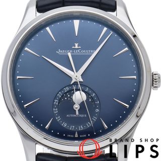 ジャガールクルト(Jaeger-LeCoultre)のジャガー・ルクルト マスター ウルトラスリム ムーン ウォッチ 39mm ブルー Master Ultraslim Moon Q1368480/109.8.A5.S 箱 保証書 SS/革 メンズ時計 ブルー 仕上げ済 美品 【中古】(その他)