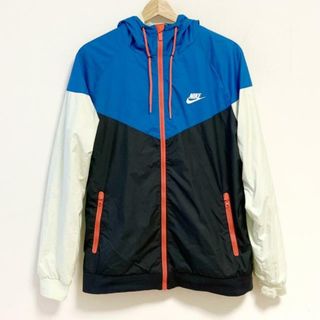 ナイキ(NIKE)のNIKE(ナイキ) ブルゾン サイズL メンズ - ブルー×ライトグリーン×黒 長袖/秋/春 ポリエステル(ブルゾン)