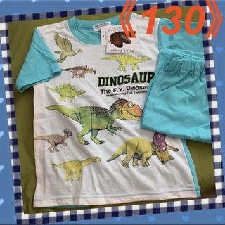 9 【ダイナソー】 恐竜大好き❣️ 恐竜の優しい色合いが素敵なパジャマ《130》(パジャマ)