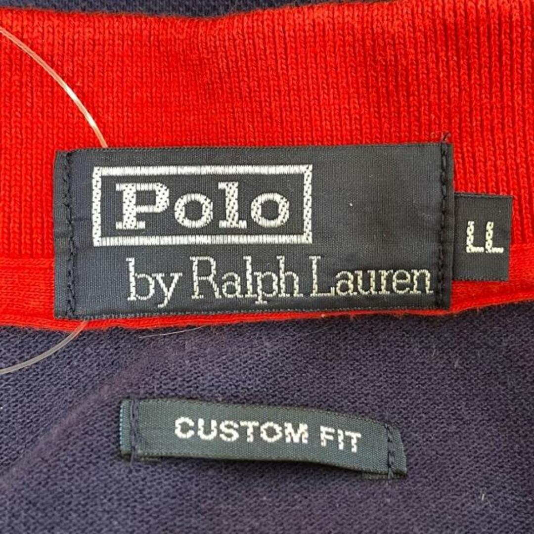 POLO RALPH LAUREN(ポロラルフローレン)のPOLObyRalphLauren(ポロラルフローレン) 半袖ポロシャツ サイズLL メンズ - ダークネイビー×レッド メンズのトップス(ポロシャツ)の商品写真