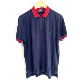 ポロラルフローレン(POLO RALPH LAUREN)のPOLObyRalphLauren(ポロラルフローレン) 半袖ポロシャツ サイズLL メンズ - ダークネイビー×レッド(ポロシャツ)