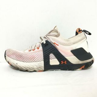 アンダーアーマー(UNDER ARMOUR)のUNDER ARMOUR(アンダーアーマー) スニーカー 27.5 メンズ - アイボリー×ダークグレー×ライトピンク 化学繊維×ラバー(スニーカー)