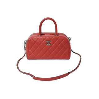 シャネル(CHANEL)の極美品 CHANEL シャネル トップハンドル 26 2WAY ハンドバッグ 23番台 キャビアスキン レッド ショルダー ココマーク 中古 62723(ハンドバッグ)