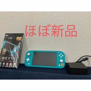 【ほぼ新品】Switchライト本体 あつまれどうぶつの森柄 おまけ保護フィルム付(携帯用ゲーム機本体)