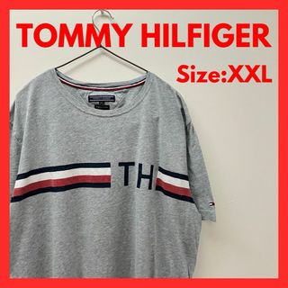 TOMMY HILFIGER - 【美品】古着　トミーフィルフィガー　Tシャツ　グレー　メンズ　XXL