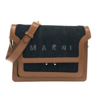 マルニ(Marni)のMARNI(マルニ) ショルダーバッグ トランク SBMP0103L1P4891 ダークネイビー×ブラウン デニム×レザー(ショルダーバッグ)