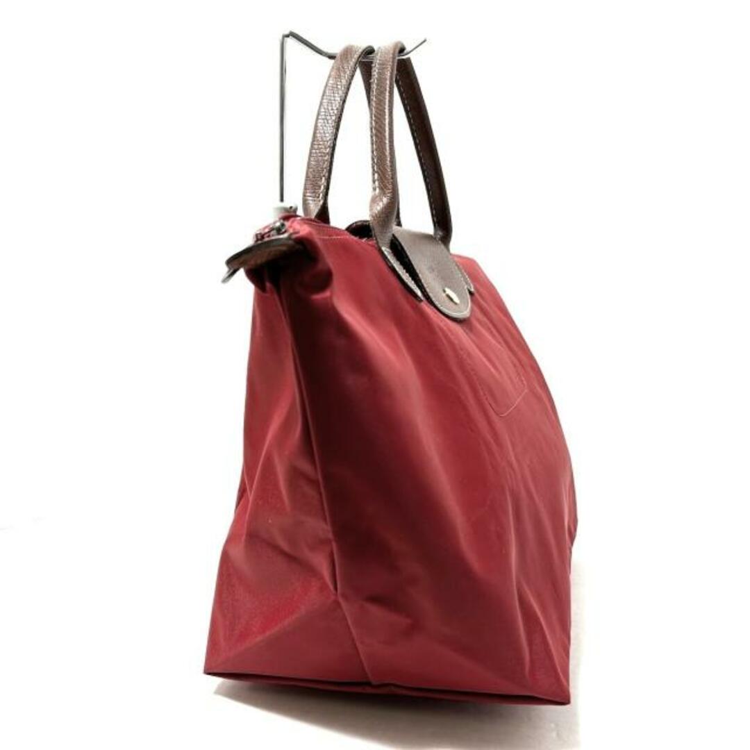 LONGCHAMP(ロンシャン)のLONGCHAMP(ロンシャン) ハンドバッグ美品  ル・プリアージュオリジナル レッド×ブラウン 折りたたみ ナイロン×レザー レディースのバッグ(ハンドバッグ)の商品写真