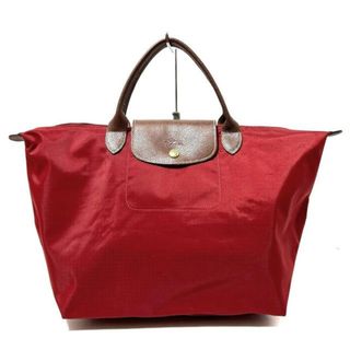 ロンシャン(LONGCHAMP)のLONGCHAMP(ロンシャン) ハンドバッグ美品  ル・プリアージュオリジナル レッド×ブラウン 折りたたみ ナイロン×レザー(ハンドバッグ)