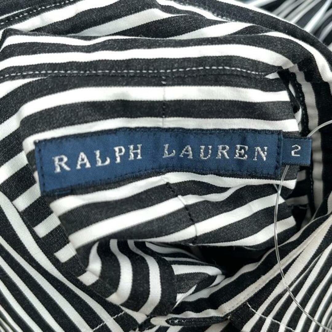 Ralph Lauren(ラルフローレン)のRalphLauren(ラルフローレン) 長袖シャツブラウス サイズ2 S レディース美品  - 黒×白 ストライプ レディースのトップス(シャツ/ブラウス(長袖/七分))の商品写真