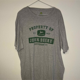 【US古着】JOHN DEERE ジョンディアシャツ　アメリカン　グレーTシャツ(Tシャツ/カットソー(半袖/袖なし))