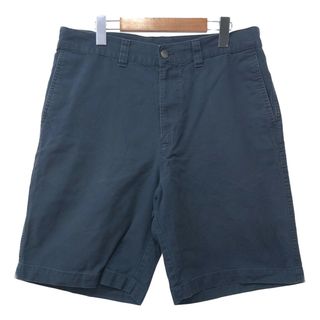 パタゴニア(patagonia)のpatagonia パタゴニア オーガニックコットン ショートパンツ アウトドア ネイビー (メンズ W33) 中古 古着 Q6047(ショートパンツ)