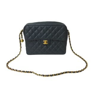 シャネル(CHANEL)の極美品 CHANEL シャネル ビジューチェーンショルダーバッグ マトラッセ 玉付きキャビアスキン 3番台 グリーン 中古 62752(ハンドバッグ)