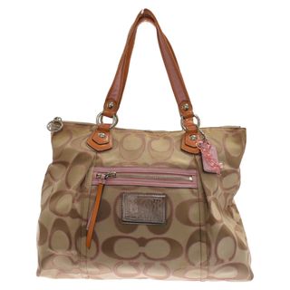 コーチ(COACH)のCOACH コーチ シグネチャーキャンバス サティーンルレックスグラムトートバッグ ピンク/ベージュ(トートバッグ)