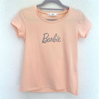 Barbie - Barbie バービー　ラメロゴTシャツ　コーラルピンク