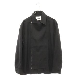 Jil Sander - JIL SANDER ジルサンダー 22AW ストレートボクシー カットブルゾン ジップアップ シャツジャケット J21DL0011 ブラック