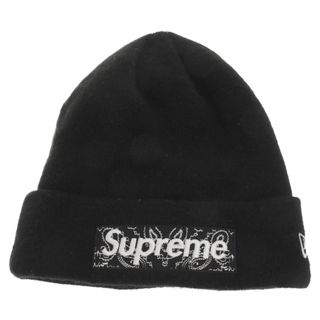 シュプリーム(Supreme)のSUPREME シュプリーム 19AW ×NEWERA Bandana Box Logo Beanie ニューエラ バンダナボックスロゴビーニー ニットキャップ ブラック(ニット帽/ビーニー)