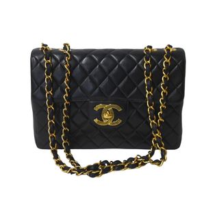 シャネル(CHANEL)の極美品 CHANEL シャネル 中マトラッセ チェーン 30cm デカココマーク ショルダーバッグ 4番台 ラムスキン ゴールド金具 ロゴ 中古 63547(ハンドバッグ)