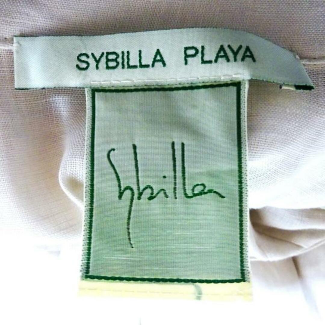 Sybilla(シビラ)のSybilla(シビラ) ワンピース サイズM レディース美品  - ベージュ レギュラーカラー/七分袖/ミニ/麻/シャツワンピ レディースのワンピース(その他)の商品写真