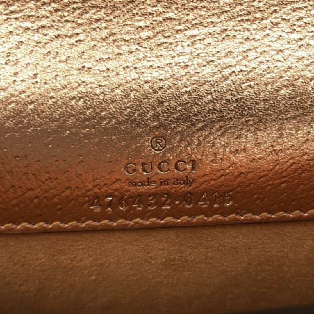 Gucci(グッチ)のGUCCI(グッチ) ショルダーバッグ美品  ディオニュソス/GGプラス・GGスプリー 476432 メタリックピンクベージュ チェーンショルダー/ミニバッグ レザー レディースのバッグ(ショルダーバッグ)の商品写真