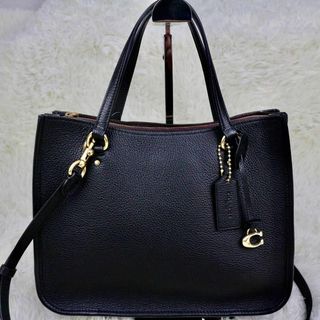 コーチ(COACH)の極美品　コーチ タイラーキャリーオール トートバッグ ブラック A4可 通勤通学(ハンドバッグ)