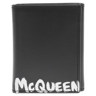 Alexander McQueen - Alexander McQueen アレキサンダーマックイーン ロゴプリント レザー 三つ折り財布 ブラック 683116