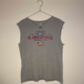 チャンピオン(Champion)の【US古着】 MLB カージナルス Tシャツ グレー　ノースリーブ(シャツ)