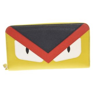 フェンディ(FENDI)のFENDI フェンディ モンスター ラウンドジップ ロングウォレット 長財布 イエロー 7M0210 55R F01FR(長財布)