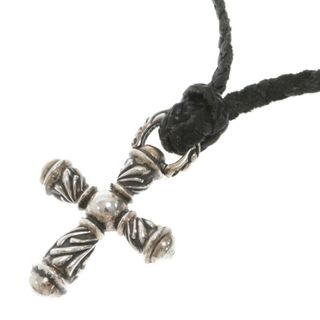 クロムハーツ(Chrome Hearts)のCHROME HEARTS クロムハーツ CAMPANA CROSS SM カンパナクロス スモール レザーブレイド ペンダント ネックレス シルバー(ネックレス)