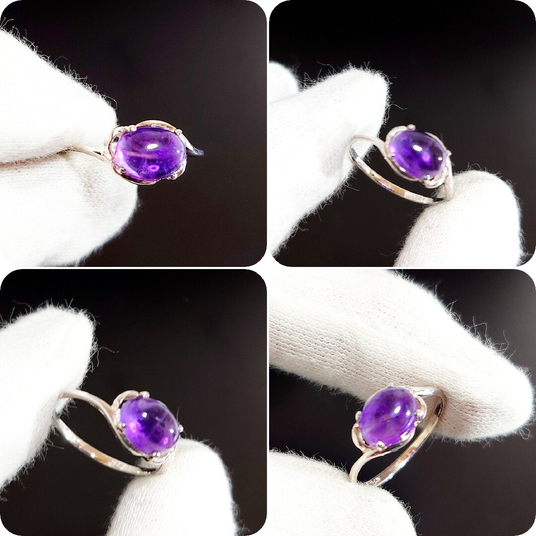 5305 SILVER925 アメジストリング11号 シルバー925 天然石 紫 レディースのアクセサリー(リング(指輪))の商品写真