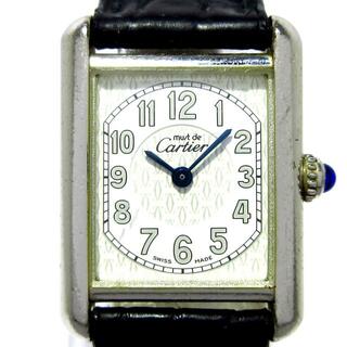 カルティエ(Cartier)のCartier(カルティエ) 腕時計 マストタンク アルジャン レディース アラビア数字/2C文字盤/革ベルト 白(腕時計)