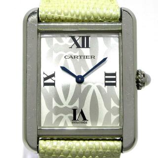カルティエ(Cartier)のCartier(カルティエ) 腕時計 タンクソロSM W1019555 レディース 2006年クリスマス限定/社外ベルト シルバー(腕時計)