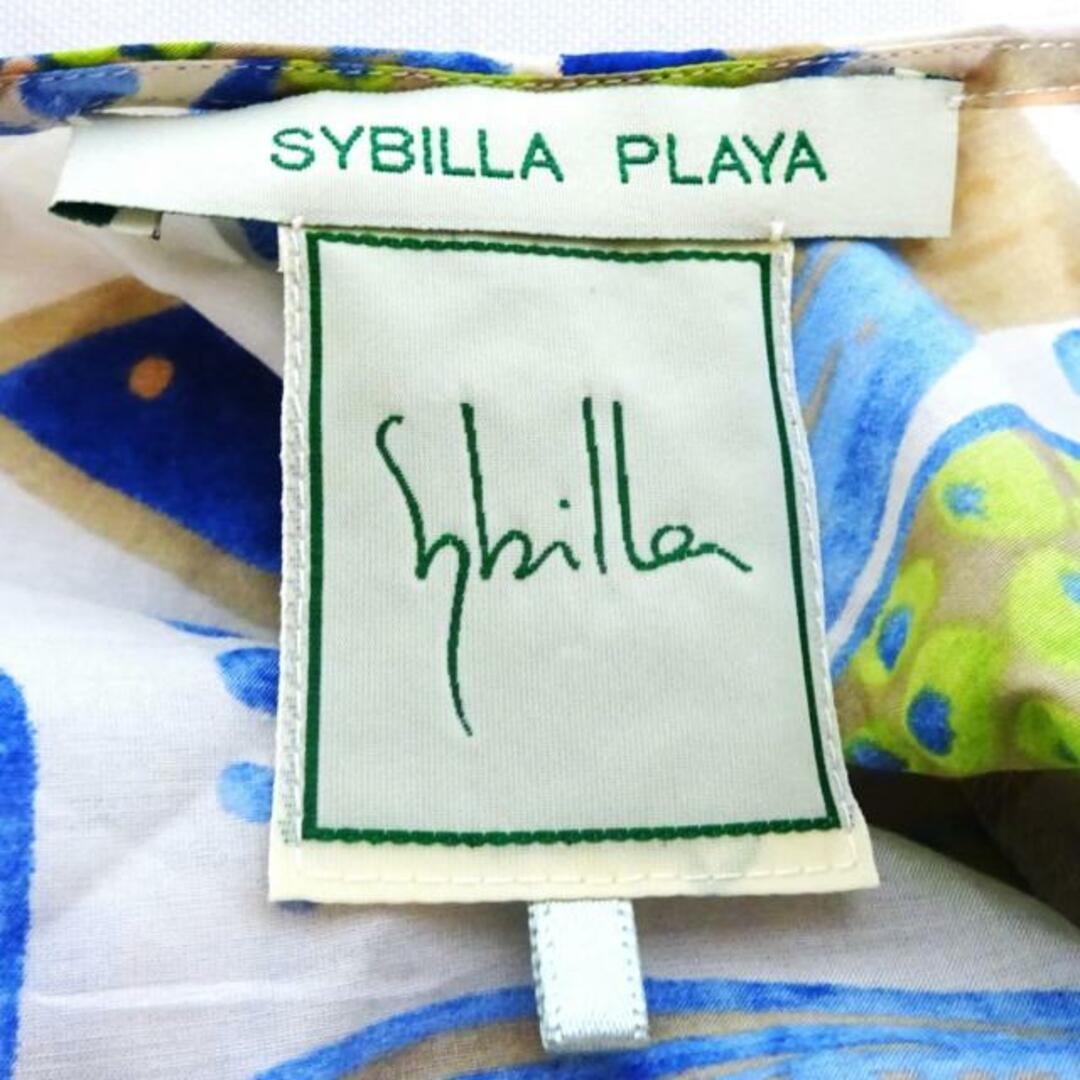 Sybilla(シビラ)のSybilla(シビラ) ワンピース サイズM レディース美品  - アイボリー×ブルー×マルチ Vネック/ノースリーブ/マキシ丈/魚 レディースのワンピース(その他)の商品写真