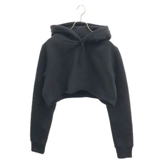 GIVENCHY ジバンシィ 23SS CROPPED HOODIE 4Gエンブレム ロゴ刺繍 短丈 プルオーバーパーカー ブラック レディース BWJ04230S3