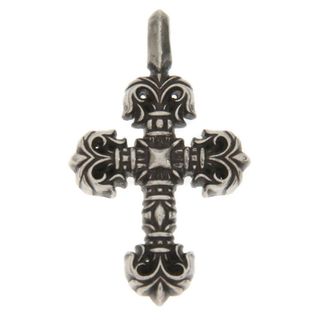 クロムハーツ(Chrome Hearts)のCHROME HEARTS クロムハーツ CHARM FILIGREE TINY P DMND タイニーフィリグリークロス チャーム シルバーネックレストップ(ネックレス)