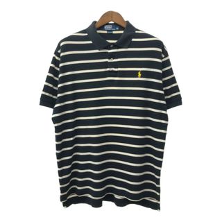 ポロラルフローレン(POLO RALPH LAUREN)のPolo by Ralph Lauren ポロ ラルフローレン ボーダー ポロシャツ ブラック (メンズ XL) 中古 古着 Q6055(ポロシャツ)