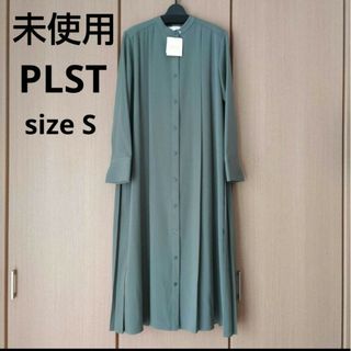 未使用☆S☆バックプリーツシャツワンピ☆PLST