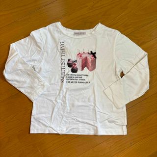 メゾピアノジュニア(mezzo piano junior)のメゾピアノ ジュニア　長袖　カットソー　白　140(Tシャツ/カットソー)