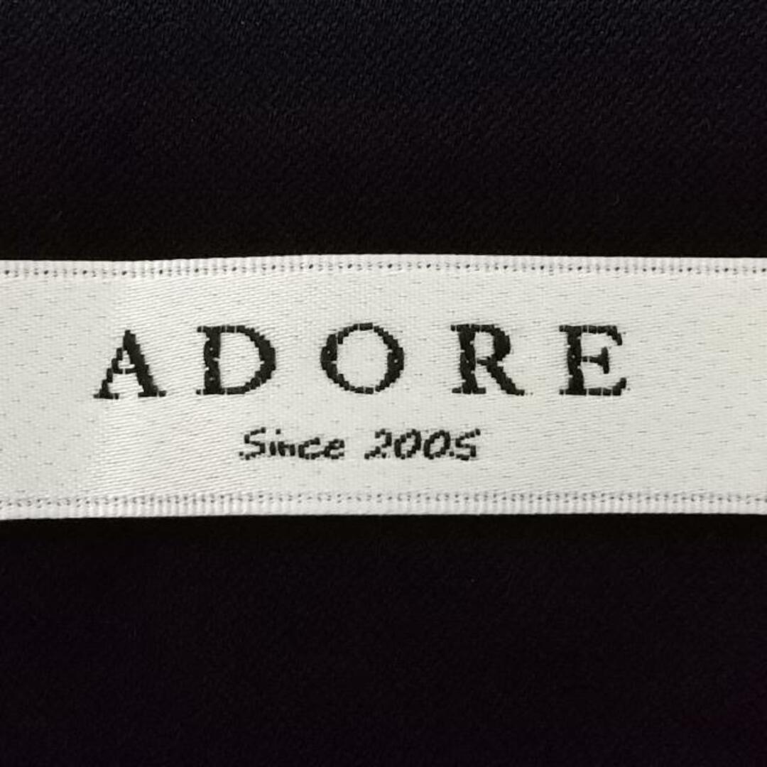 ADORE(アドーア)のADORE(アドーア) 巻きスカート サイズ36 S レディース美品  - ネイビー×シルバー ひざ丈/ストライプ 麻、アセテート レディースのスカート(その他)の商品写真