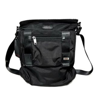 TUMI(トゥミ) ショルダーバッグ - 22307DH 黒 イニシャル刻印 TUMIナイロン×レザー