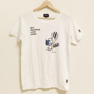 パーリーゲイツ(PEARLY GATES)のPEARLY GATES(パーリーゲイツ) 半袖Tシャツ サイズ1 S レディース - 白×黒×ブルー クルーネック/スヌーピー/PEANUTSコラボ(Tシャツ(半袖/袖なし))