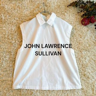 JOHN LAWRENCE SULLIVAN - 美品　ジョンローレンスサリバン ノースリーブコットンシャツ　ブラウス　白襟付き