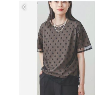 BEAMS - BEAMS HEART/ ドットチュールTシャツ　ドットが1番目立って可愛い