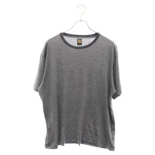 バトナー(BATONER)のBATONER バトナ― ×L'ECHOPPE EX WOOL TEE WIDE レショップ ウール ボーダー 半袖Tシャツ カットソー グレー BN-21SM-061(Tシャツ/カットソー(半袖/袖なし))